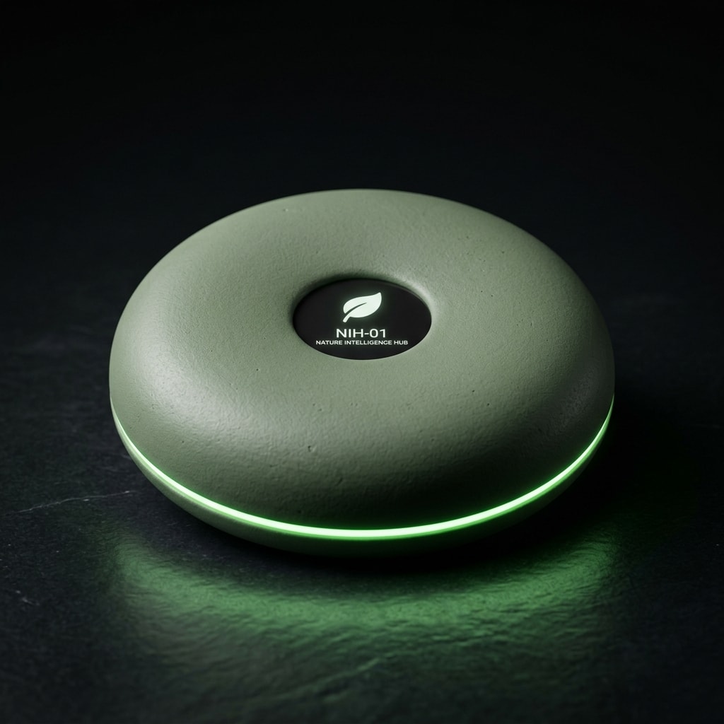 NIH-01 Nature Intelligence Hub — Biophilic Sage ceramic smart plant sensor